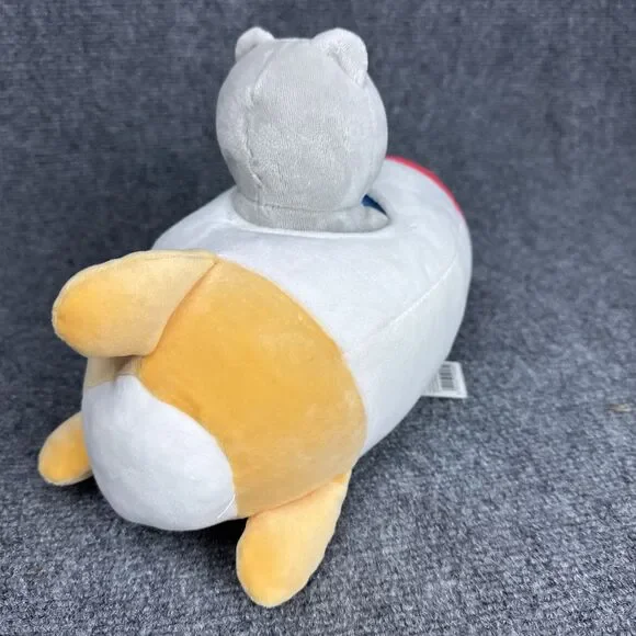 MINISO Life Space Series Rocket Plush Toy With Kitten - 11" Red Yellow Blue - Picture 3 of 7